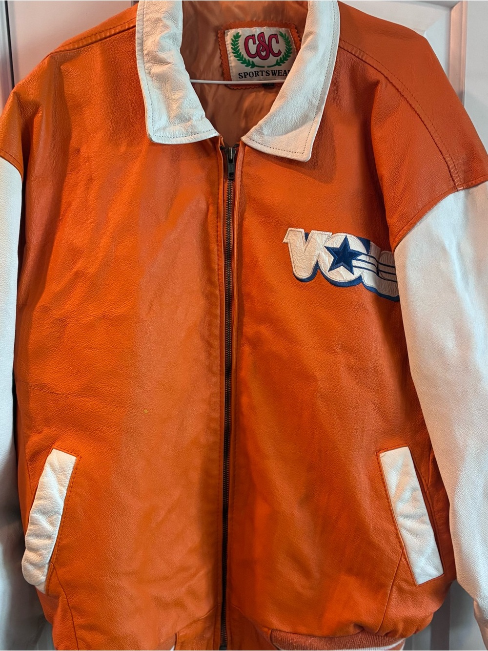 Vintage Tenn Vols C&C Sportswear Orange & White Leather Jacket